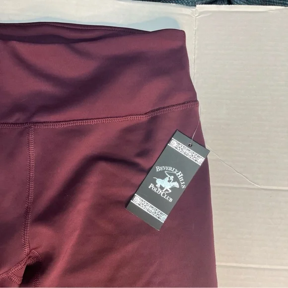 Beverly Hills Polo Club Red Leggings Soft Stretchy Fit - Picture 7 of 7